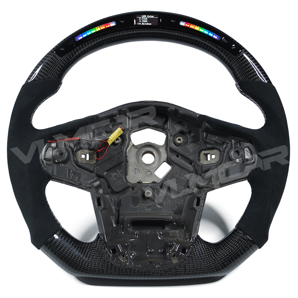 Private custom LED Carbon Fiber Steering Wheel for Toyota Supra A90/ glossy carbon&suede/Alcantar