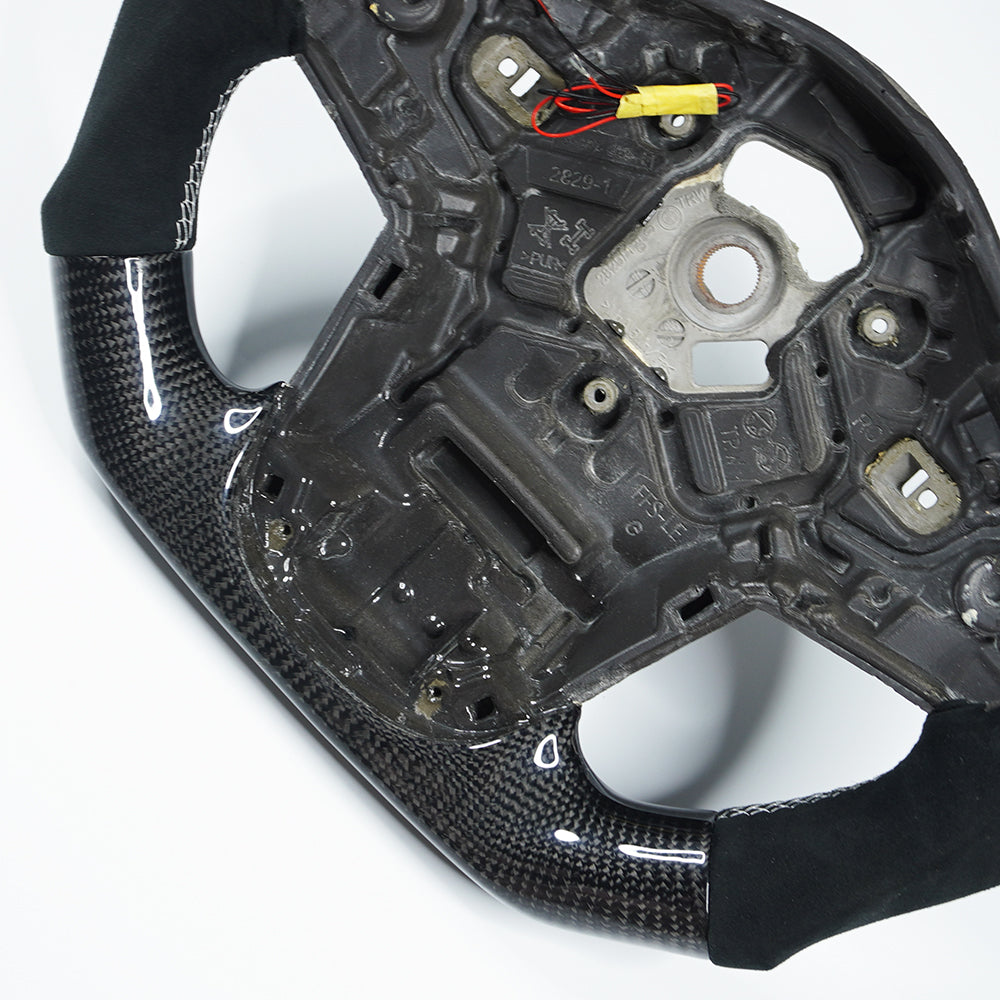 Private custom LED Carbon Fiber Steering Wheel for Toyota Supra A90/ glossy carbon&suede/Alcantar