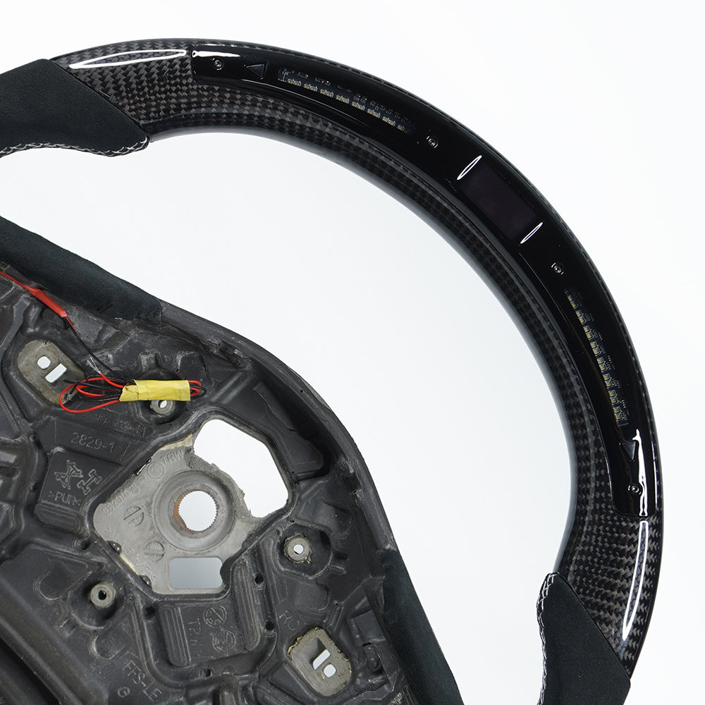 Private custom LED Carbon Fiber Steering Wheel for Toyota Supra A90/ glossy carbon&suede/Alcantar