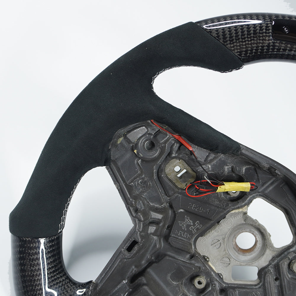 Private custom LED Carbon Fiber Steering Wheel for Toyota Supra A90/ glossy carbon&suede/Alcantar