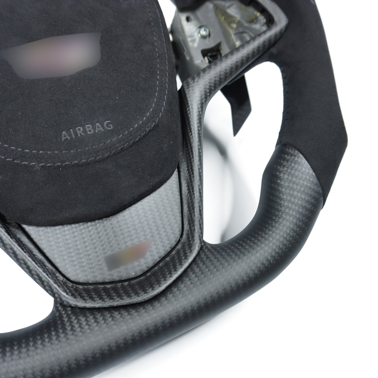 Private custom Matte carbon fiber steering wheel for Cadillac ATS/CTS-V with LED display & shift paddle & Alcantara