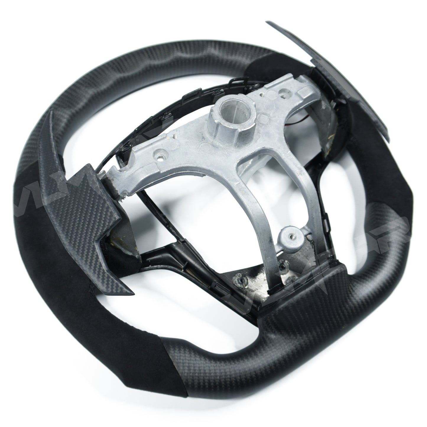 Private custom Matte carbon fiber steering wheel for Cadillac ATS/CTS-V with LED display & shift paddle & Alcantara