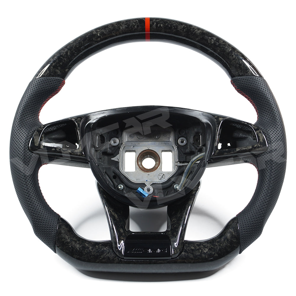 Private custom forged carbon fiber steering wheel for Benz C-class /CLA/GLA/W205 /W117/W176 / glossy carbon&perforated leather
