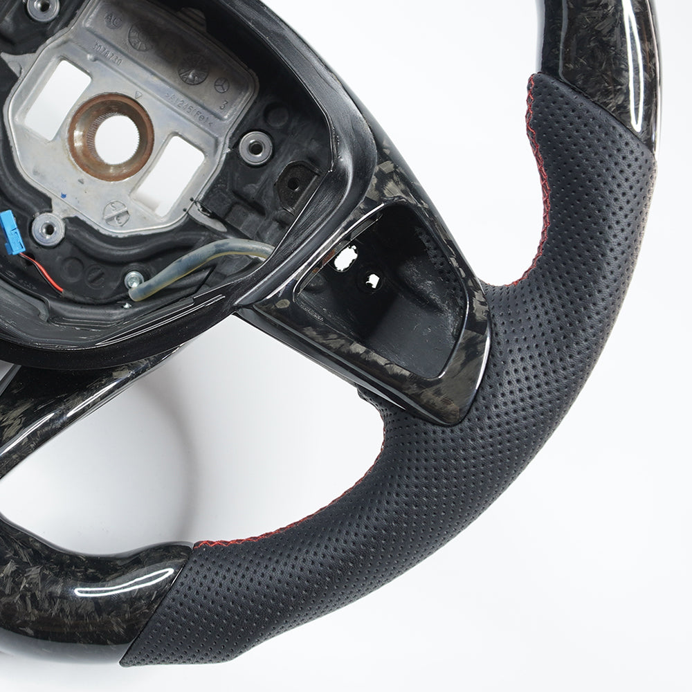 Private custom forged carbon fiber steering wheel for Benz C-class /CLA/GLA/W205 /W117/W176 / glossy carbon&perforated leather