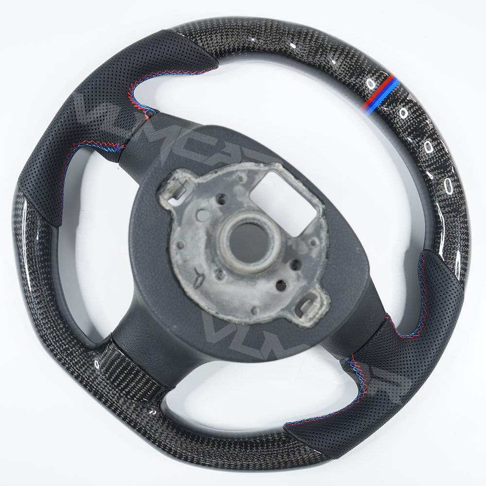 Private custom glossy carbon Fiber steering wheel with LED display&perforate leather For Volkswagen Golf 5/ MK5/ GTI