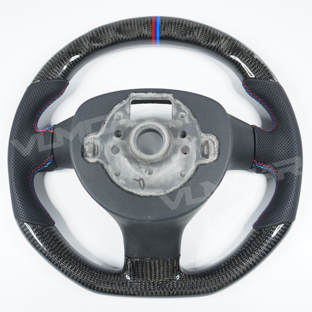 Private custom glossy carbon Fiber steering wheel with LED display&perforate leather For Volkswagen Golf 5/ MK5/ GTI