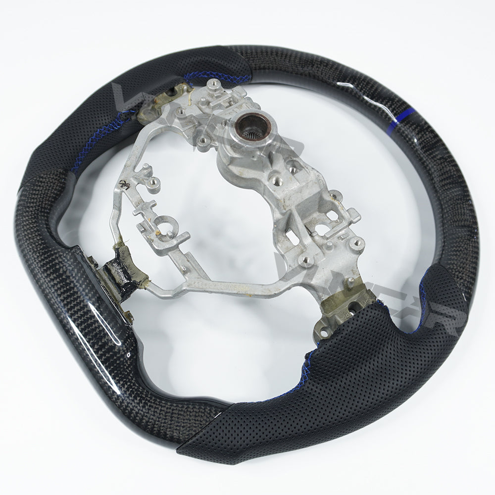 Private custom carbon fiber steering wheel for LEXUS IS ISF ES RX RC RCF/glossy carbon & perforate leather