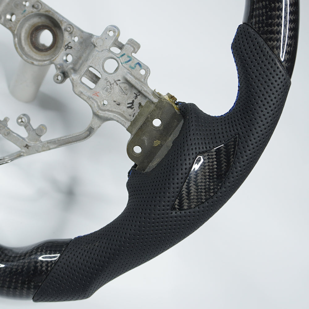 Private custom carbon fiber steering wheel for LEXUS IS ISF ES RX RC RCF/glossy carbon & perforate leather