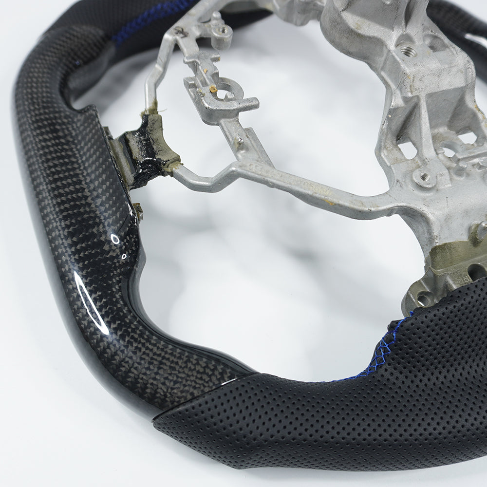 Private custom carbon fiber steering wheel for LEXUS IS ISF ES RX RC RCF/glossy carbon & perforate leather