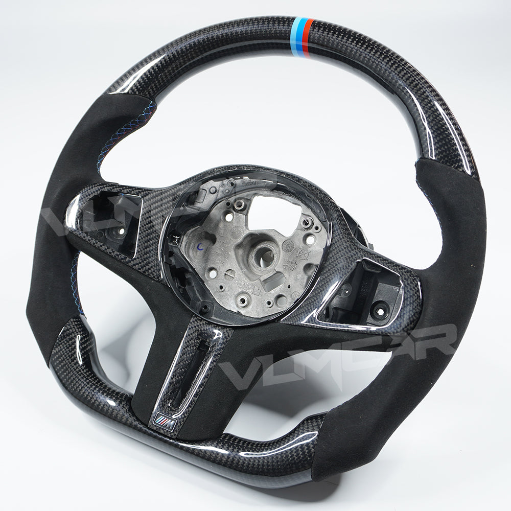 Private custom glossy carbon fiber steering wheel with Alcantara for bmw 5/8 Series/x5/x6/G30/G05