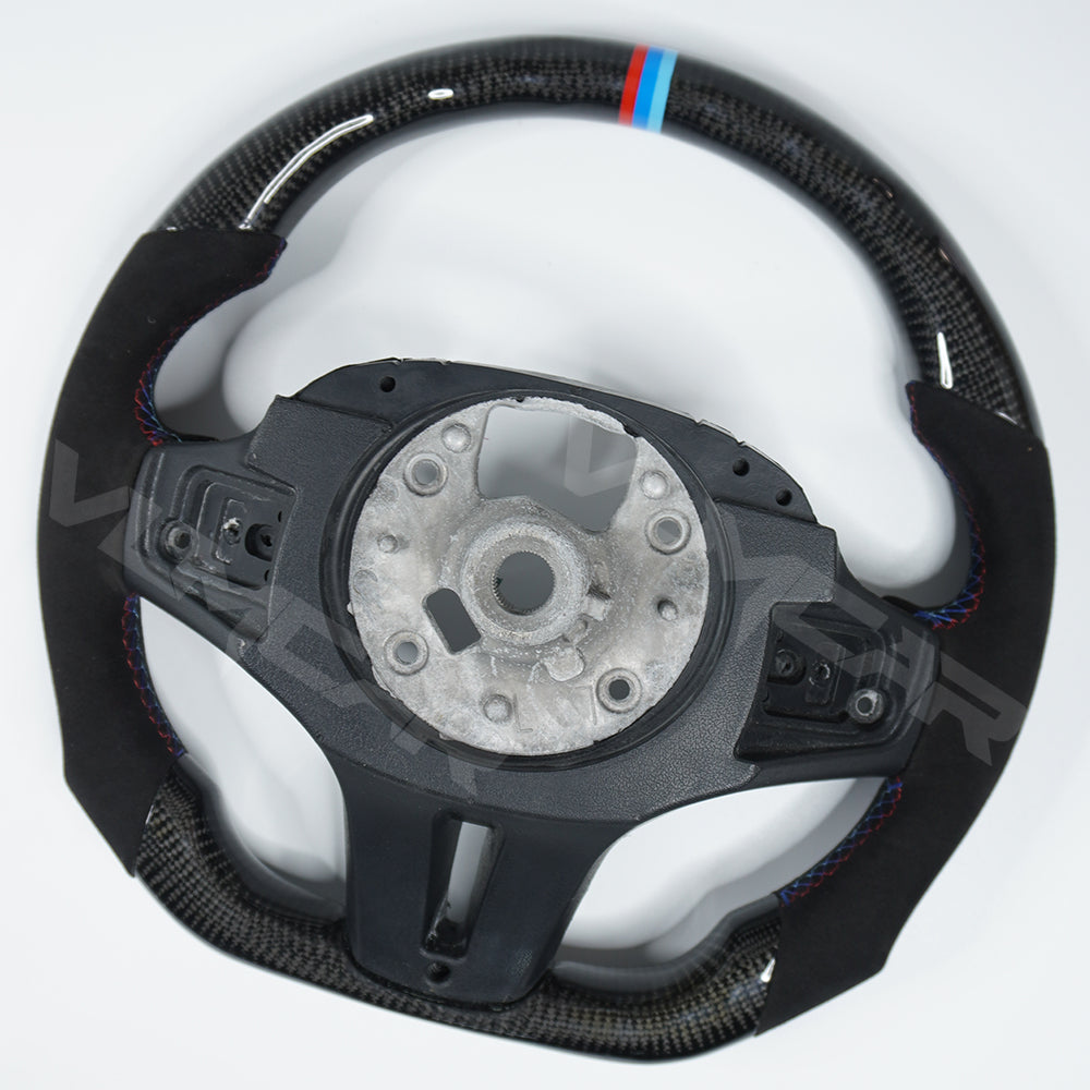 Private custom glossy carbon fiber steering wheel with Alcantara for bmw 5/8 Series/x5/x6/G30/G05