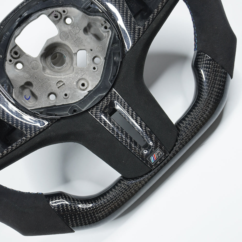 Private custom glossy carbon fiber steering wheel with Alcantara for bmw 5/8 Series/x5/x6/G30/G05