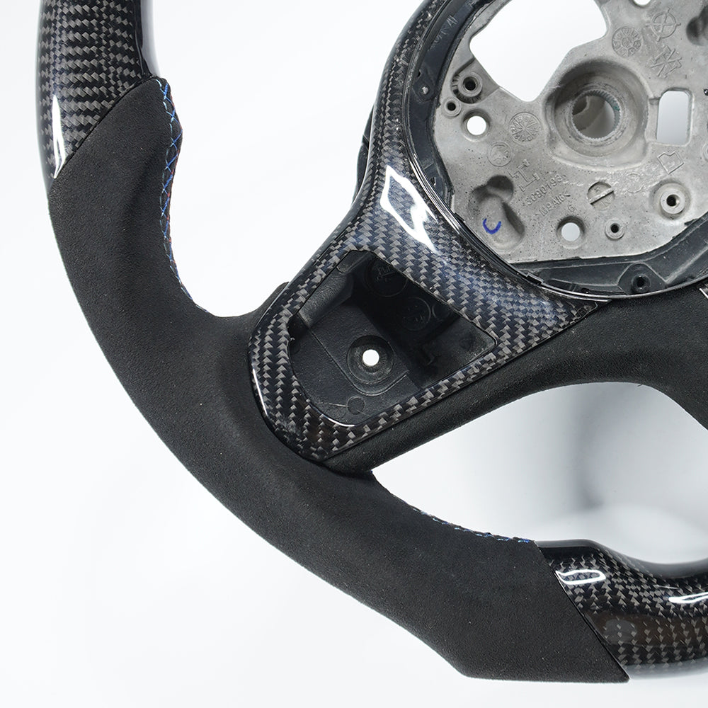Private custom glossy carbon fiber steering wheel with Alcantara for bmw 5/8 Series/x5/x6/G30/G05