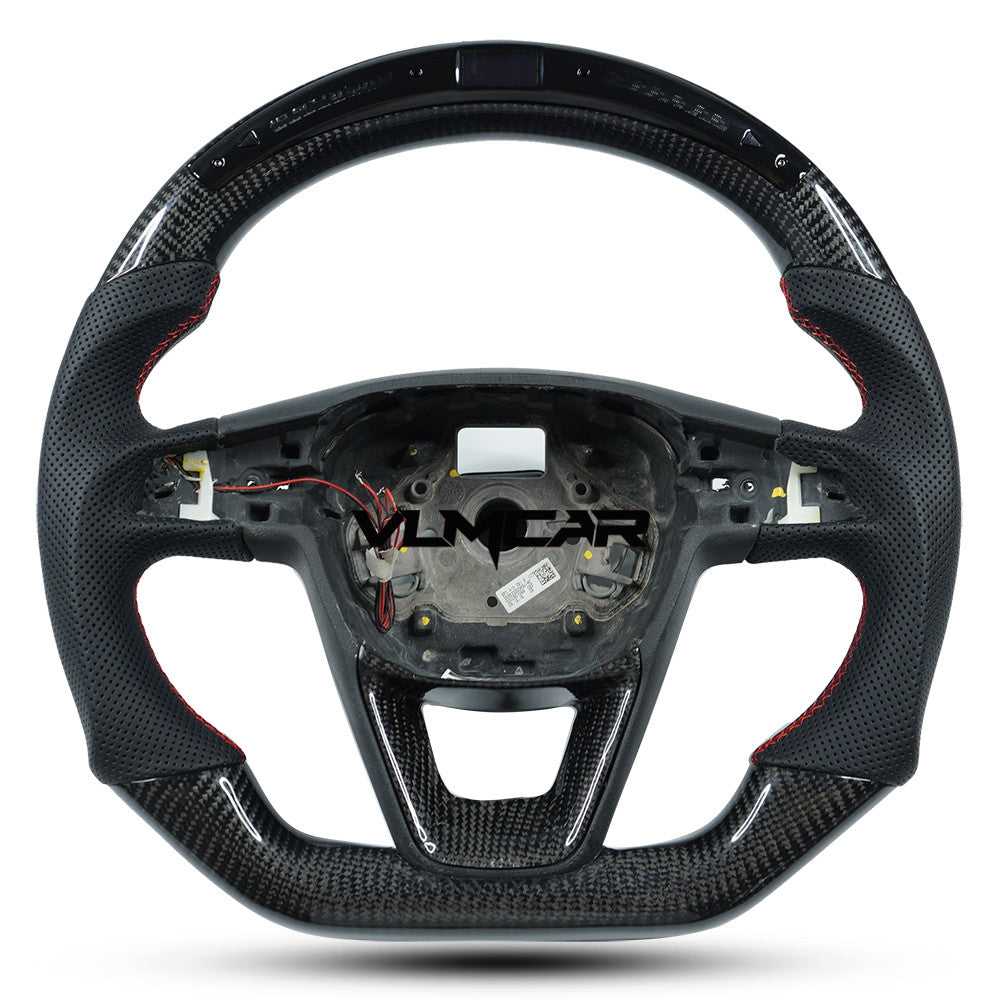 Custom led carbon fiber steering wheel For Seat/ LEON /R ST / CUPRA/with paddle holes