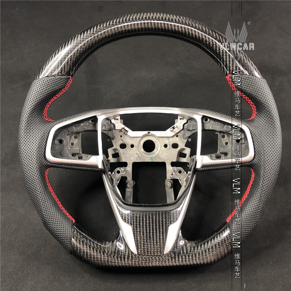 Private custom carbon fiber steering wheel/trims for Honda Civic Fc1