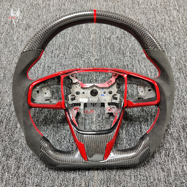 Private custom carbon fiber steering wheel/trims for Honda Civic Fc1
