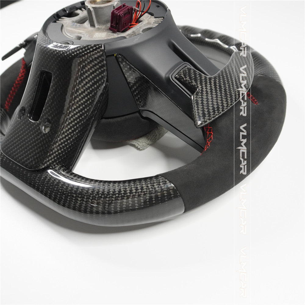 Custom New design carbon fiber AMG style steering wheel with led For Benz W204 W212 W221 W222 W223 AMG S63 G63 G55 racing wheel