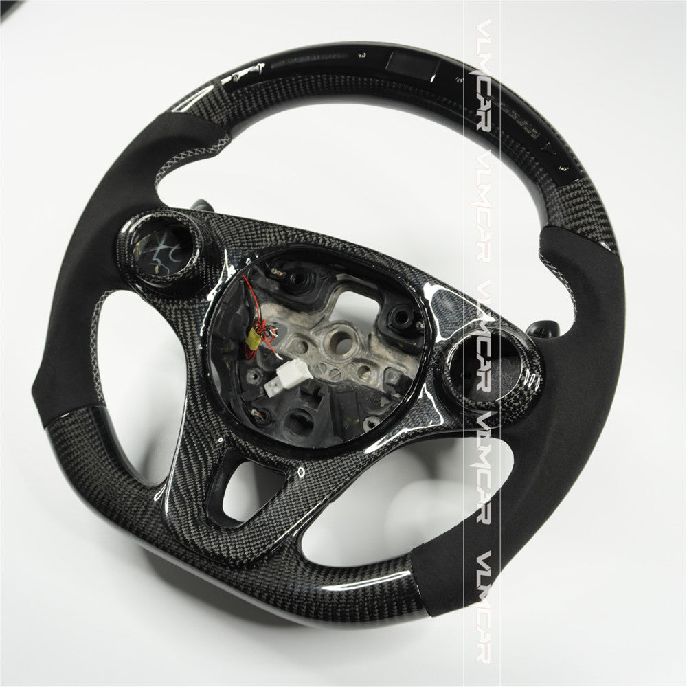 Private custom leather carbon fiber steering wheel for Mercedes benz smart /with led display