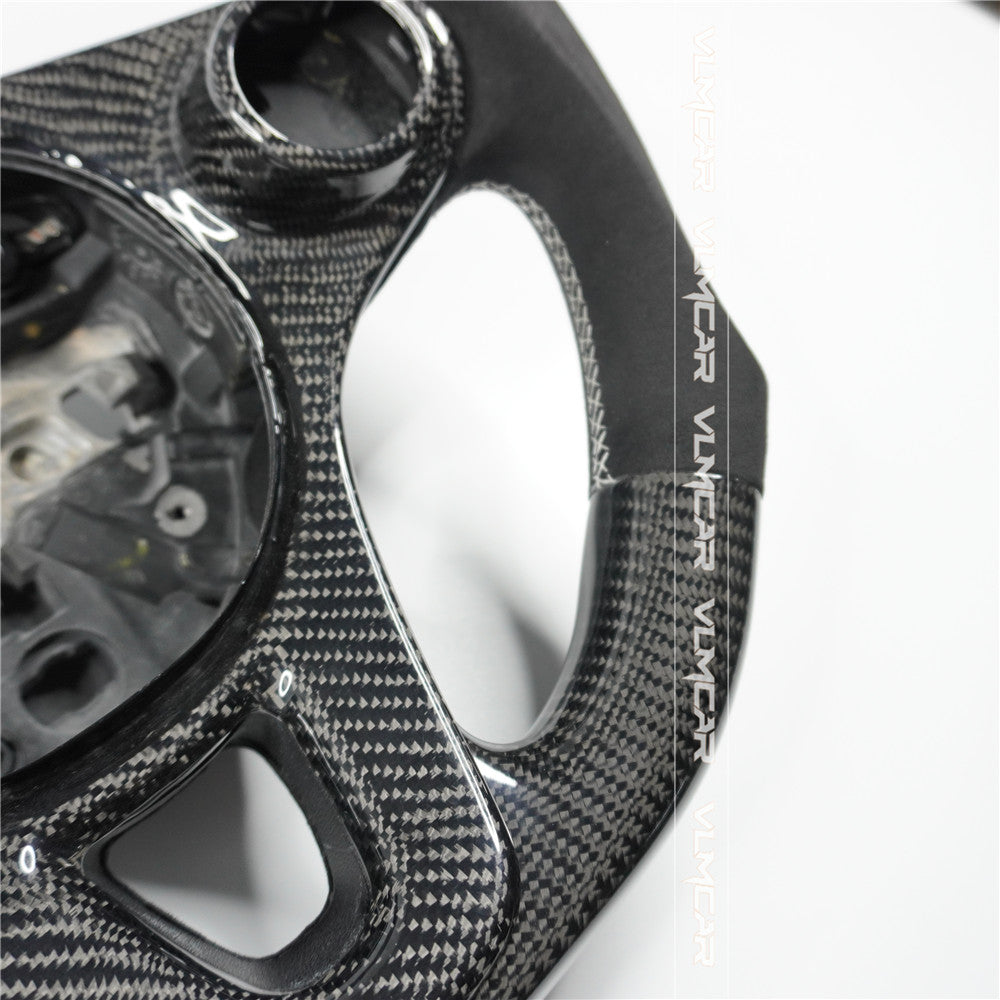 Private custom leather carbon fiber steering wheel for Mercedes benz smart /with led display