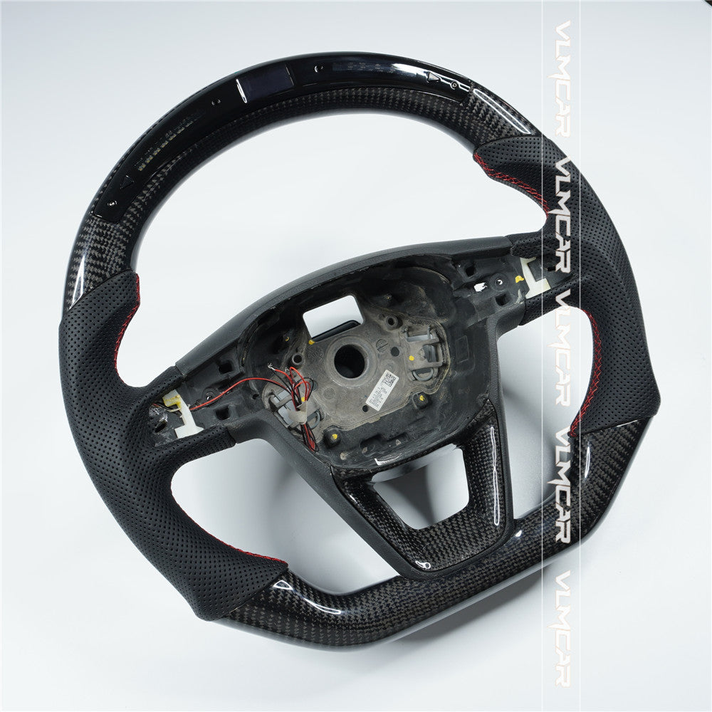 Custom led carbon fiber steering wheel For Seat/ LEON /R ST / CUPRA/with paddle holes