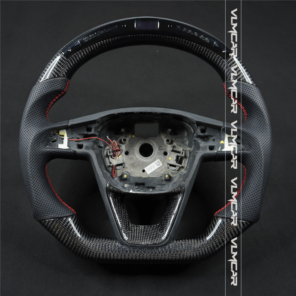 Custom led carbon fiber steering wheel For Seat/ LEON /R ST / CUPRA/with paddle holes