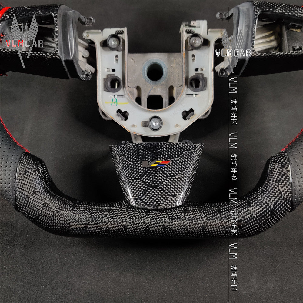 Private custom Honeycomb Carbon Fiber steering wheel with leather For Cadillac CTS v2 2009-2014