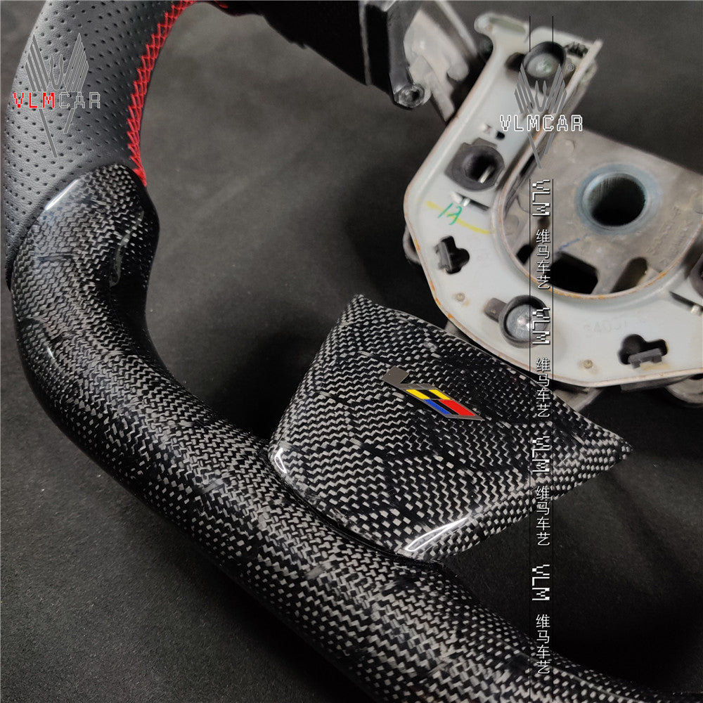 Private custom Honeycomb Carbon Fiber steering wheel with leather For Cadillac CTS v2 2009-2014