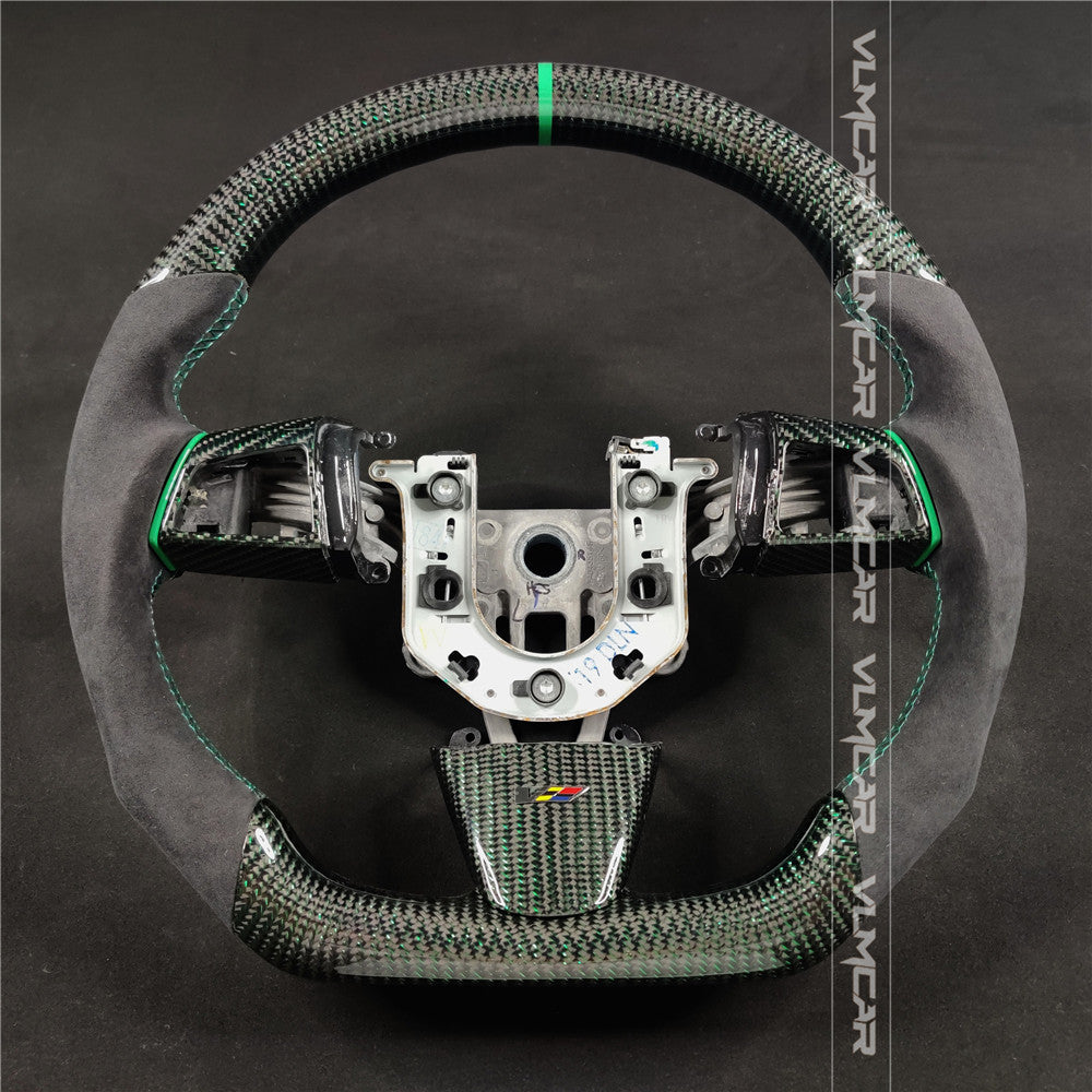 Private custom carbon fiber steering wheel for CTS v2 2009-2014 /with Shift paddles Airbag cover