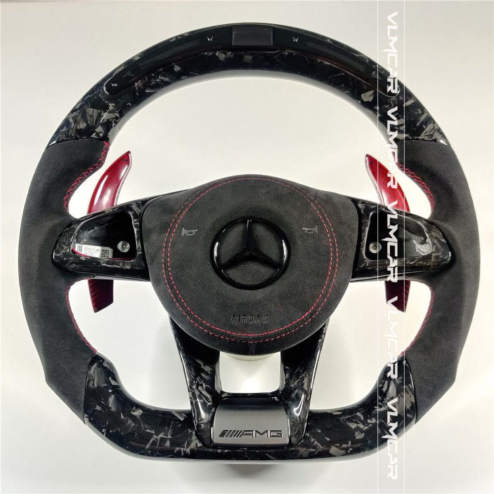 Private custom forged carbon fiber steering wheel for Benz C-class /CLA/GLA/W205 /W117/W176 / With shift LED display
