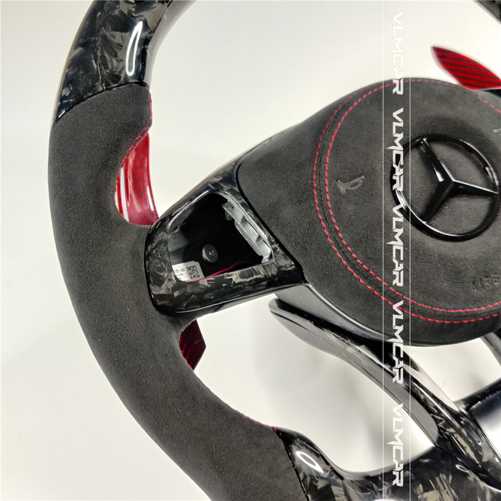 Private custom forged carbon fiber steering wheel for Benz C-class /CLA/GLA/W205 /W117/W176 / With shift LED display