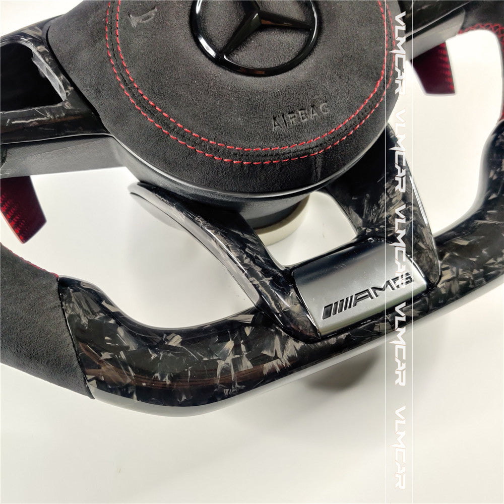Private custom forged carbon fiber steering wheel for Benz C-class /CLA/GLA/W205 /W117/W176 / With shift LED display