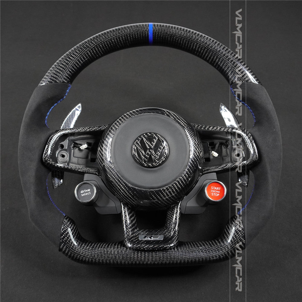 Private custom carbon Fiber steering wheel with suede for