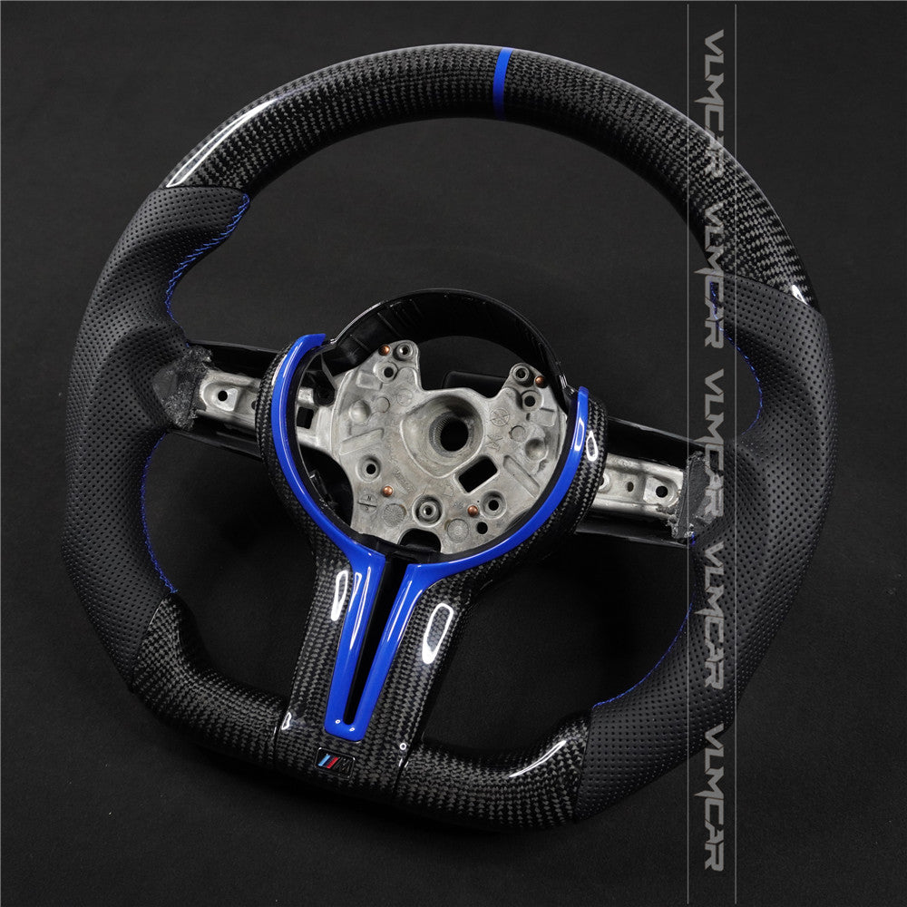 Private custom carbon fiber steering wheel for bmw M3/M4/M2/F80/F82/F83/F87/with perforated leather
