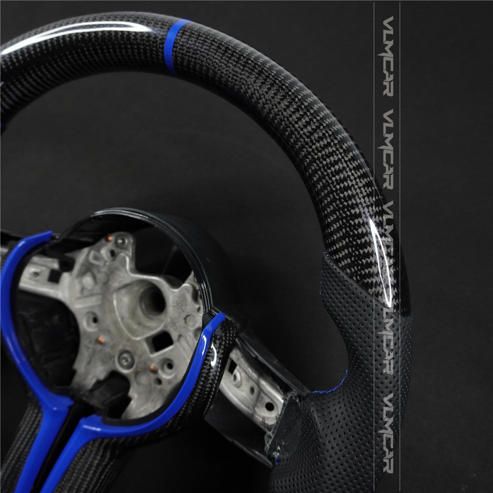 Private custom carbon fiber steering wheel for bmw M3/M4/M2/F80/F82/F83/F87/with perforated leather