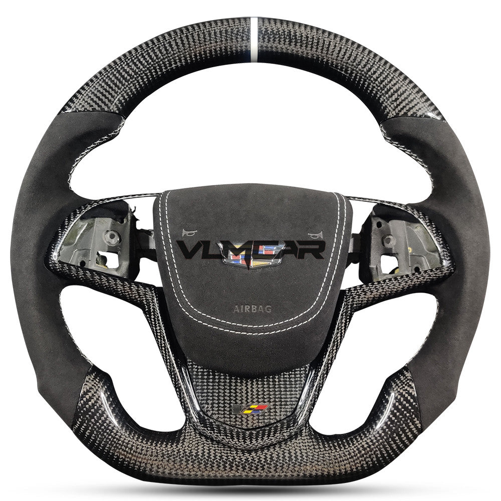 Private custom carbon fiber steering wheels with alcantara for Cadillac ATS /CTS -V3/with airbag cover