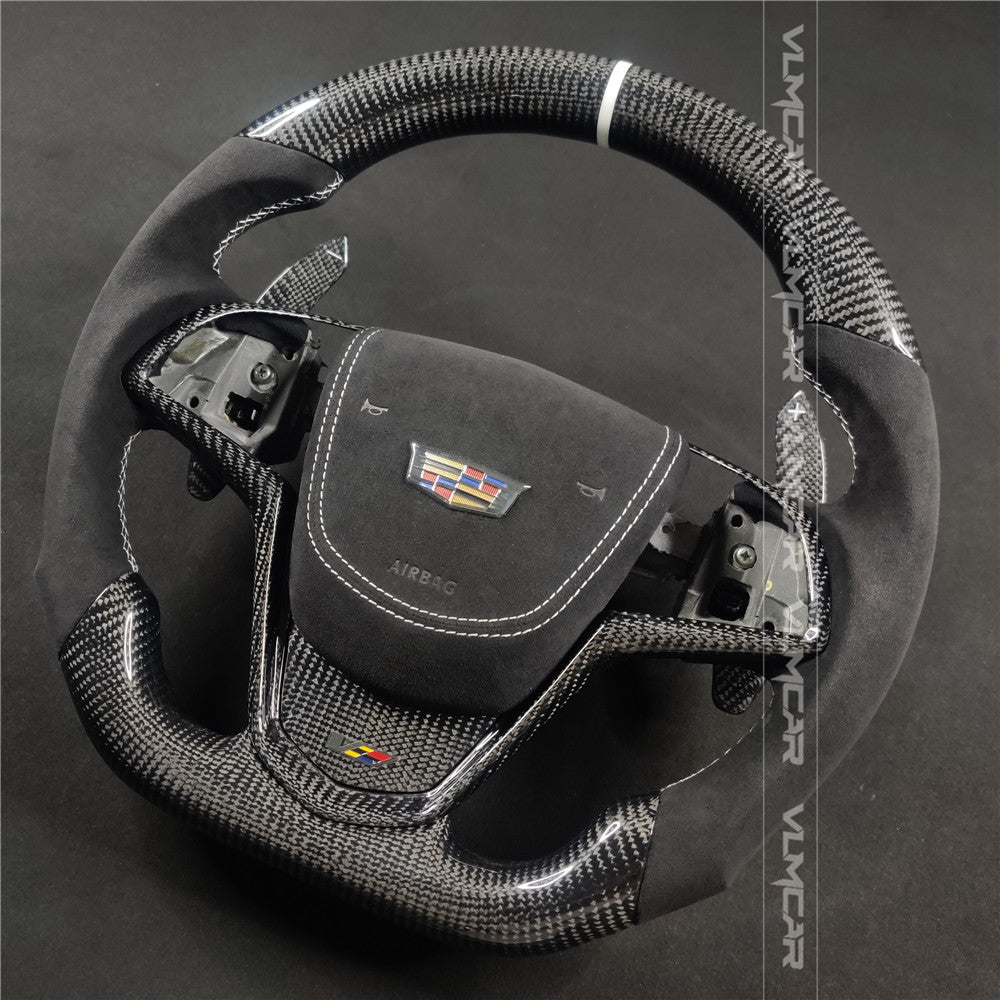 Private custom carbon fiber steering wheels with alcantara for Cadillac ATS /CTS -V3/with airbag cover