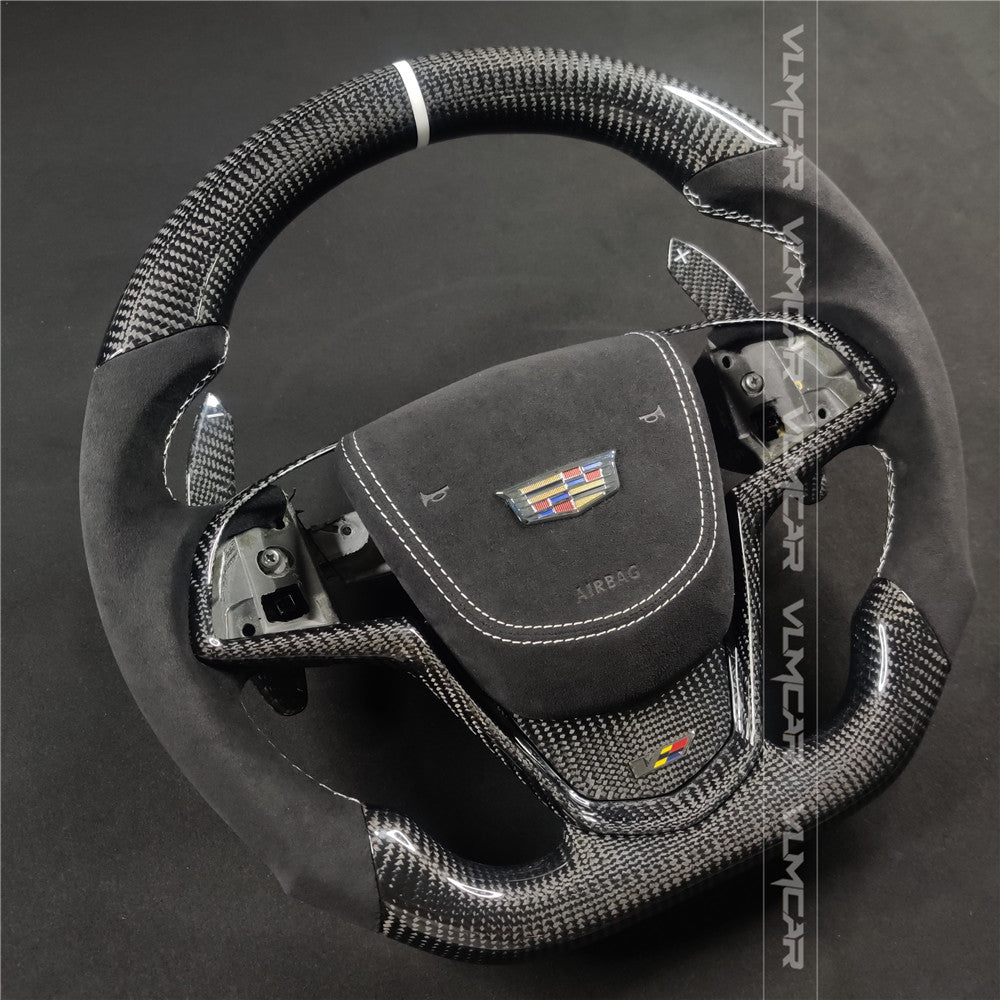 Private custom carbon fiber steering wheels with alcantara for Cadillac ATS /CTS -V3/with airbag cover