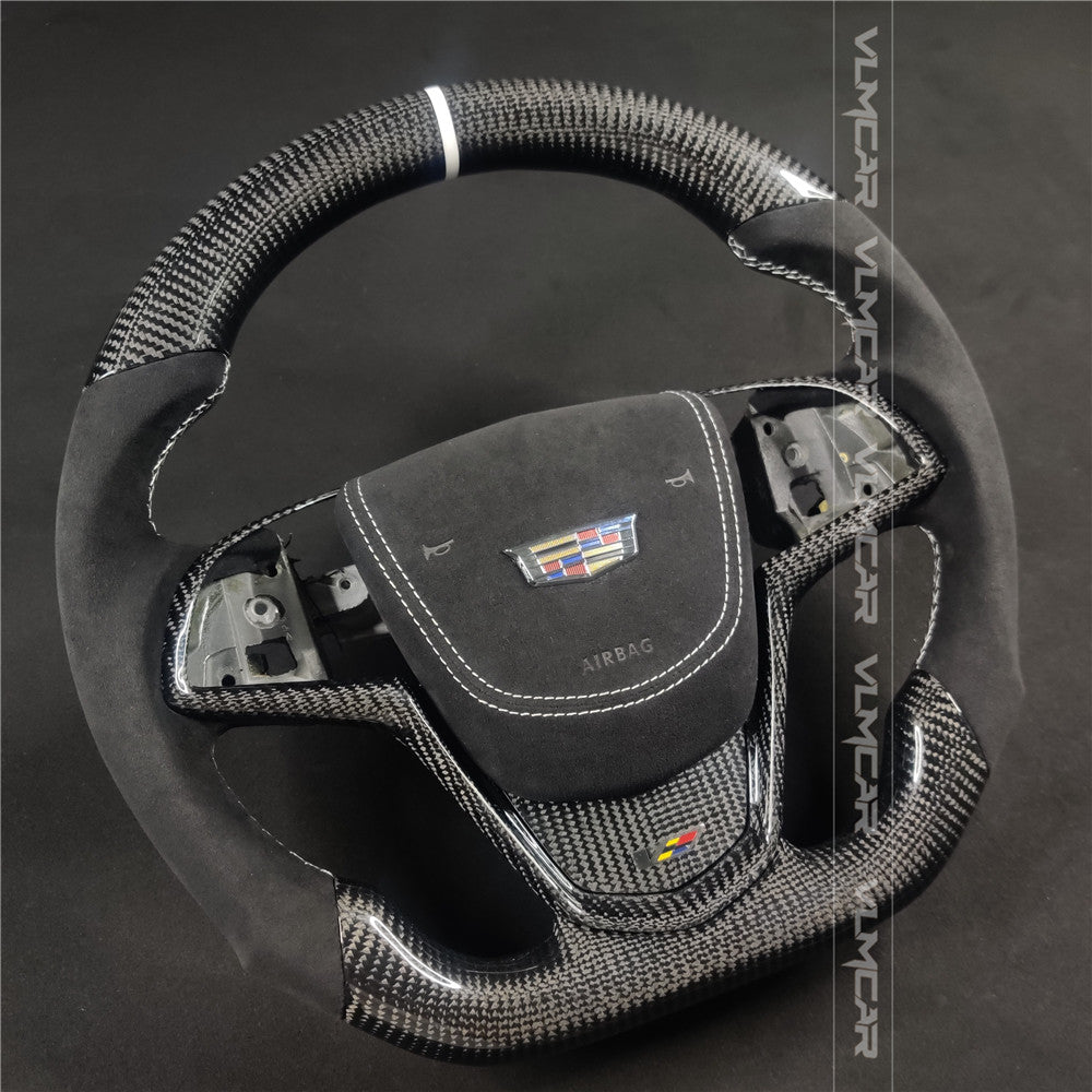Private custom carbon fiber steering wheels with alcantara for Cadillac ATS /CTS -V3/with airbag cover