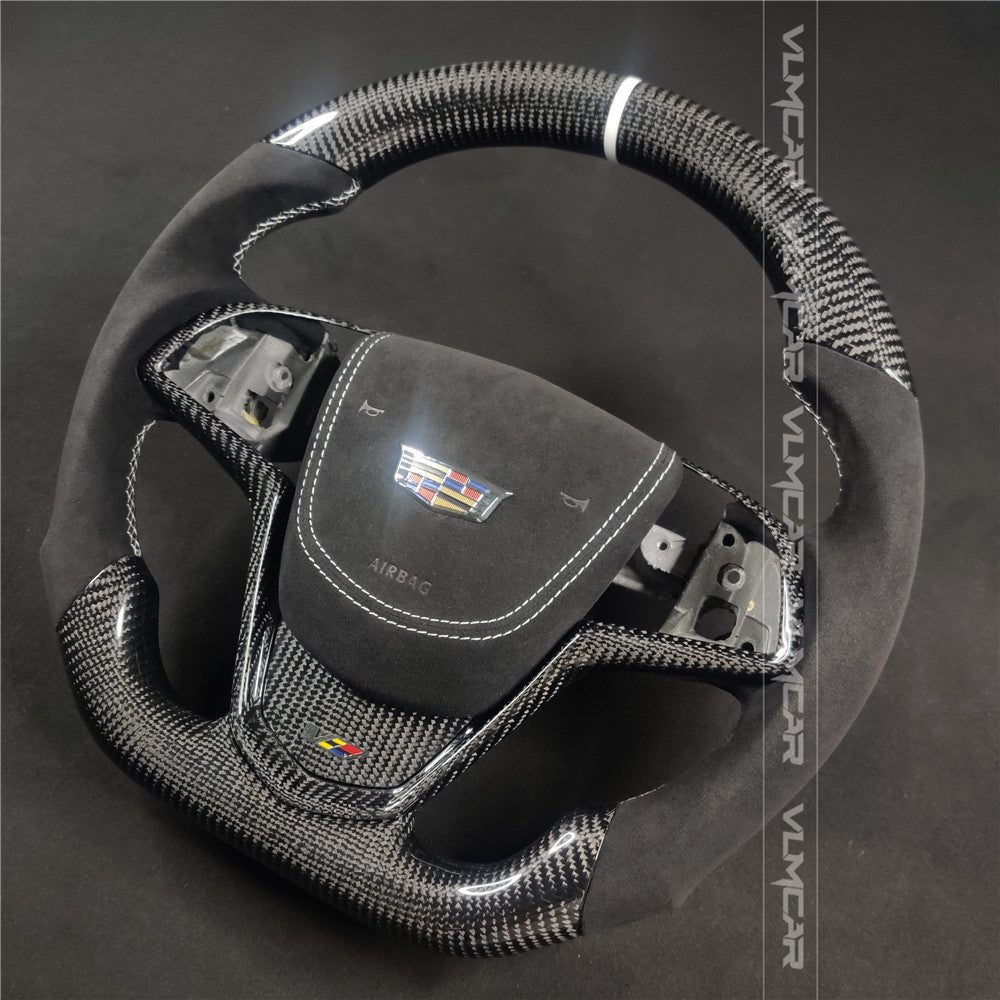 Private custom carbon fiber steering wheels with alcantara for Cadillac ATS /CTS -V3/with airbag cover