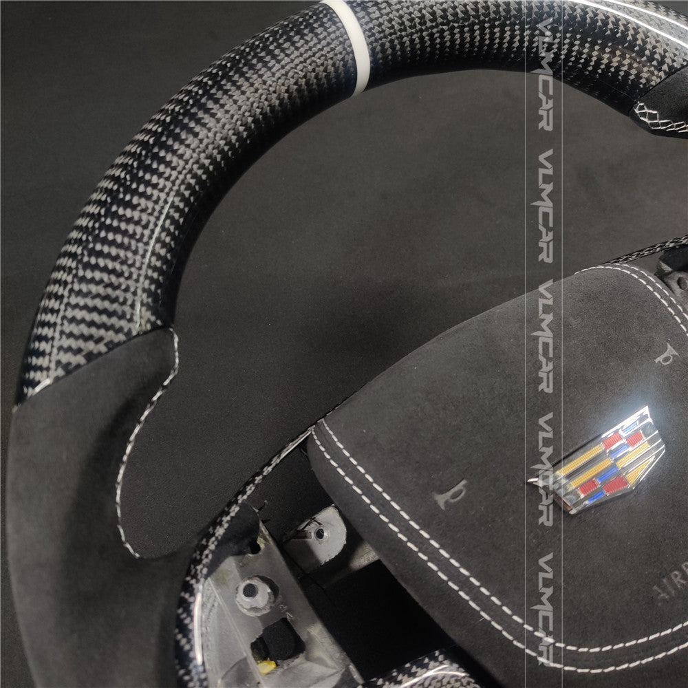 Private custom carbon fiber steering wheels with alcantara for Cadillac ATS /CTS -V3/with airbag cover