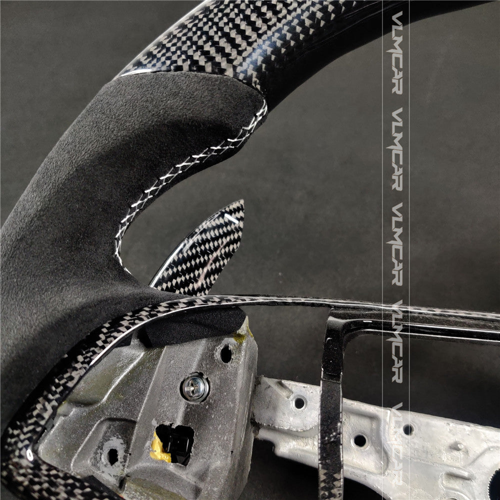 Private custom carbon fiber steering wheels with suede for Cadillac ATS /CTS -V3/with carbon shift paddels