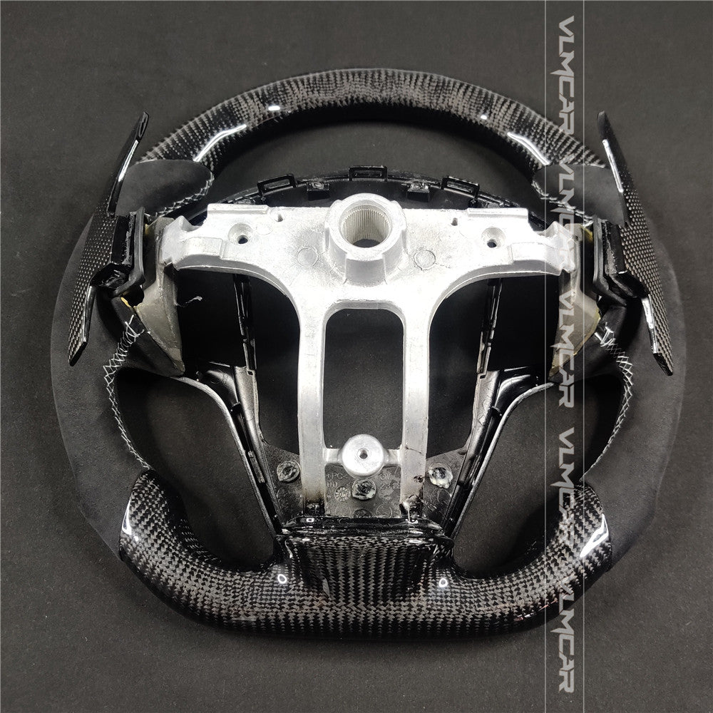 Private custom carbon fiber steering wheels with suede for Cadillac ATS /CTS -V3/with carbon shift paddels