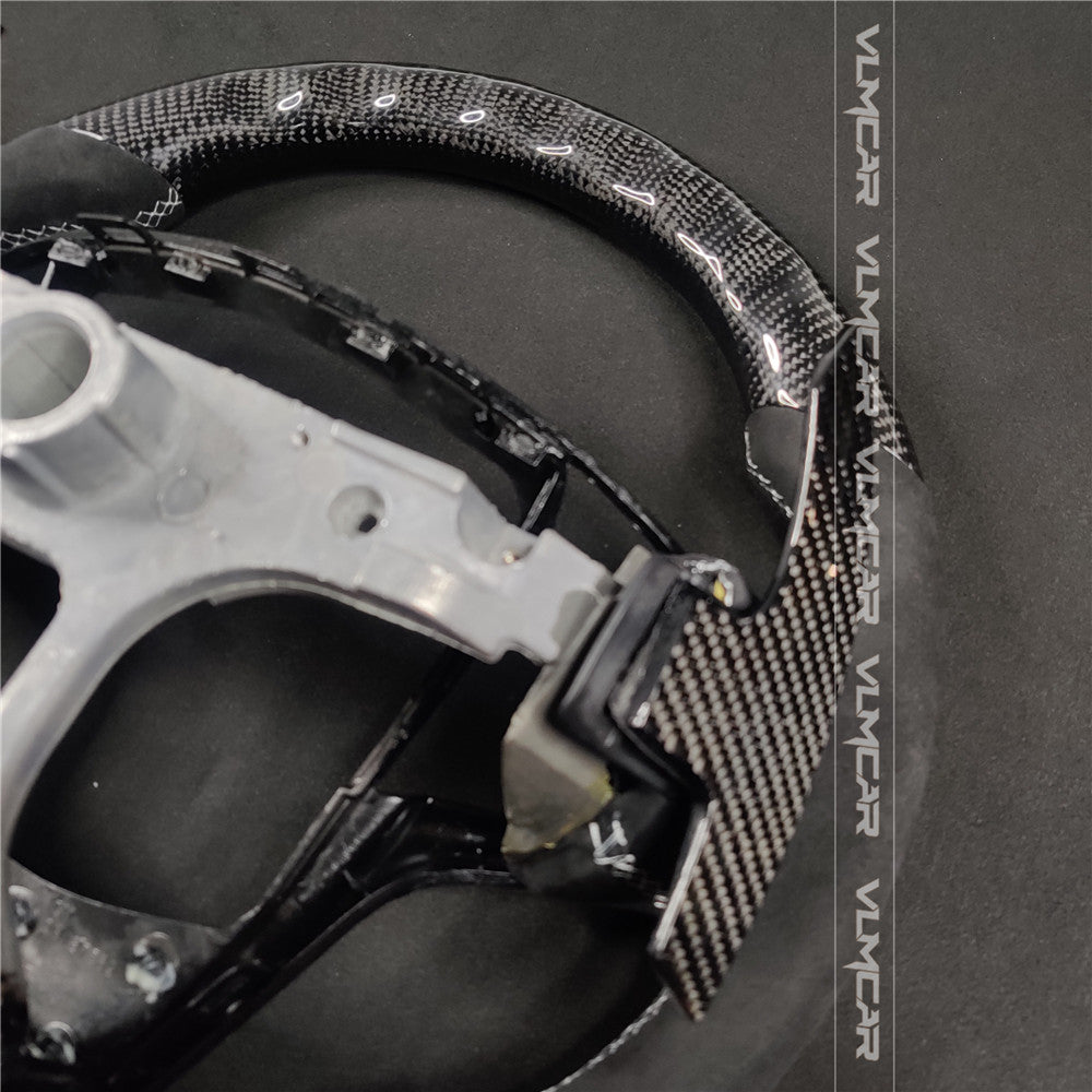 Private custom carbon fiber steering wheels with suede for Cadillac ATS /CTS -V3/with carbon shift paddels