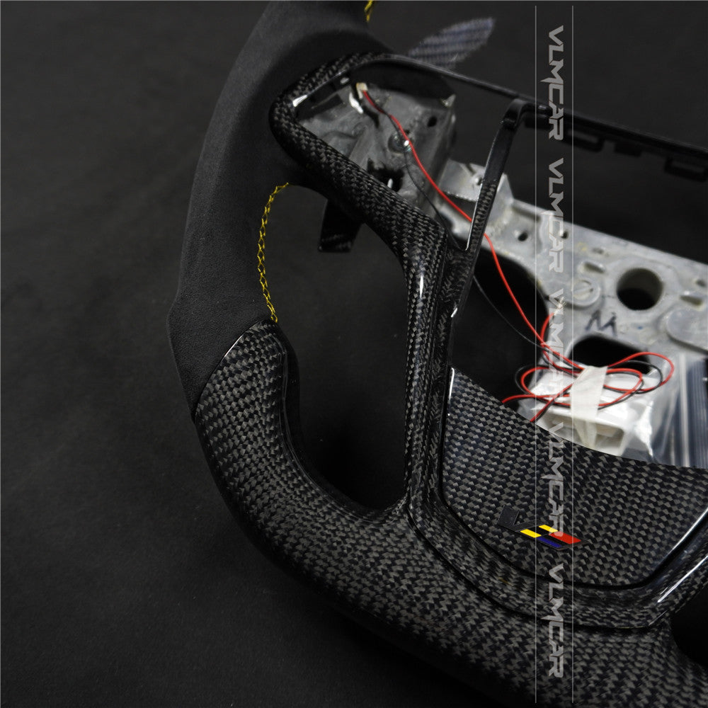 Private custom carbon fiber steering wheel with LED display for Cadillac ATS/CTS-V3 with shift paddles