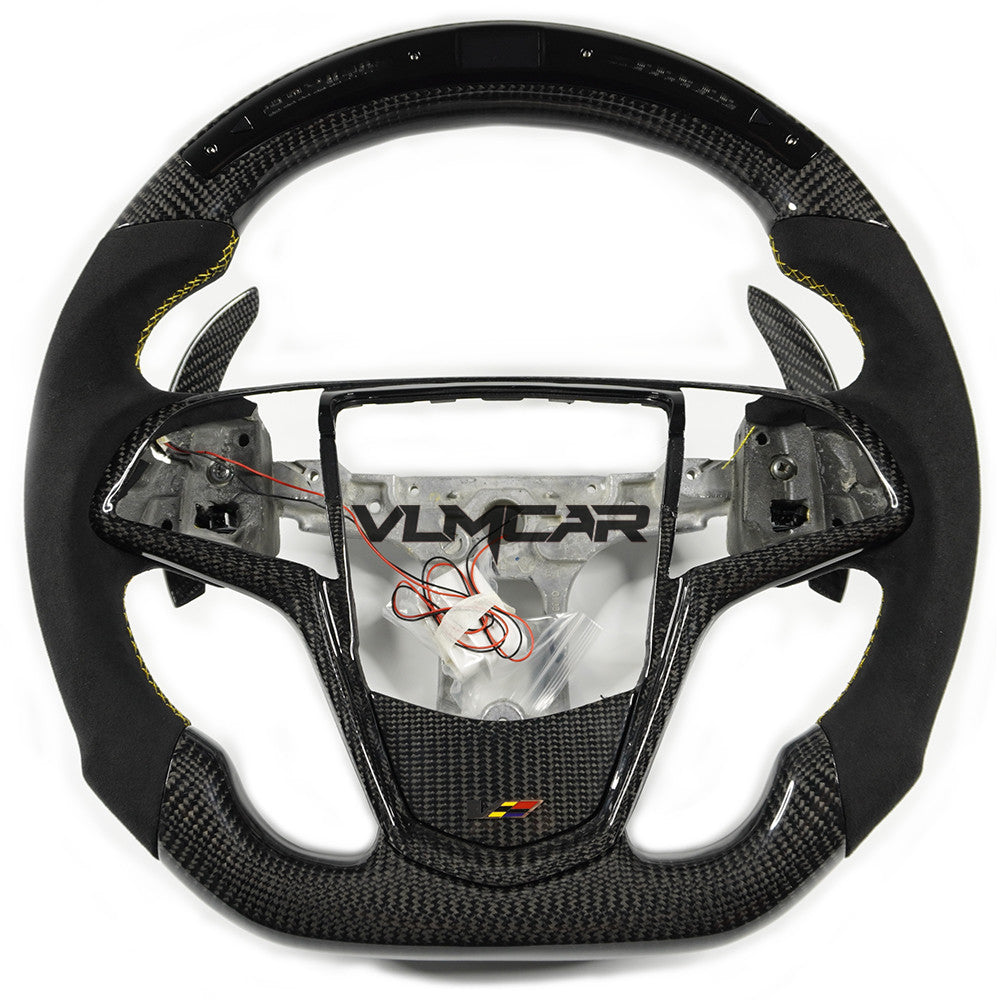 Private custom carbon fiber steering wheel with LED display for Cadillac ATS/CTS-V3 with shift paddles