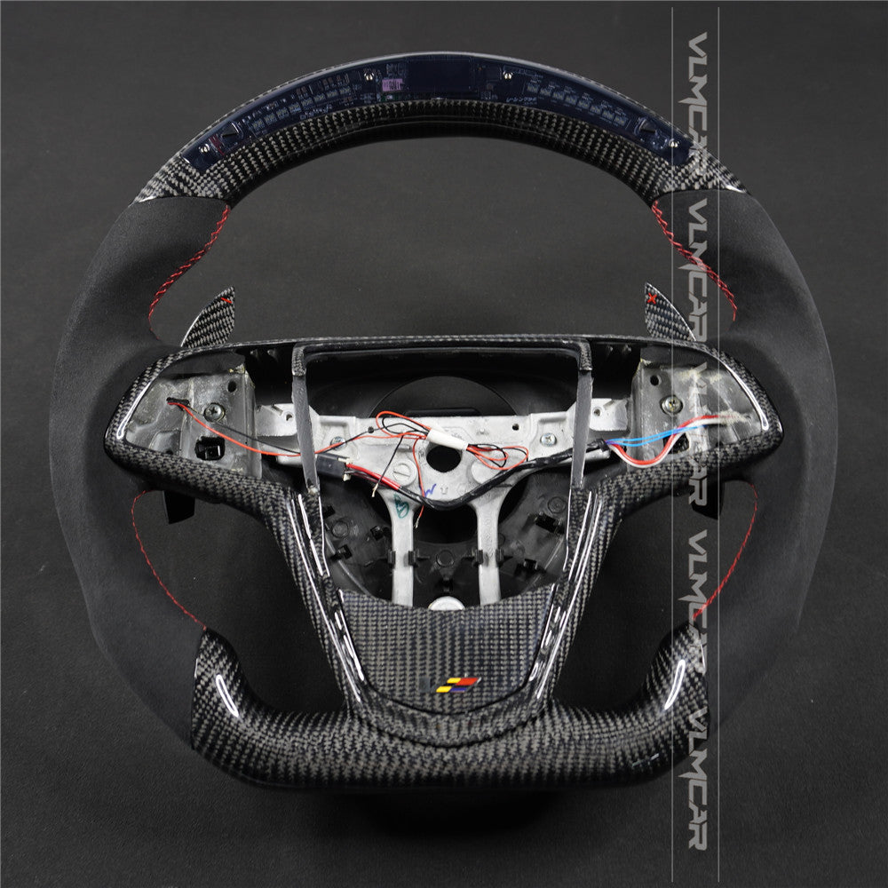 Private custom carbon fiber steering wheel with LED display for Cadillac ATS/CTS-V3 with shift paddles