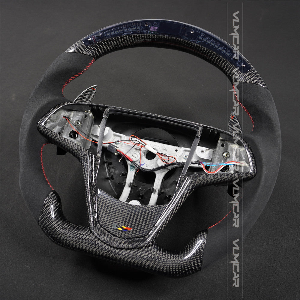 Private custom carbon fiber steering wheel with LED display for Cadillac ATS/CTS-V3 with shift paddles