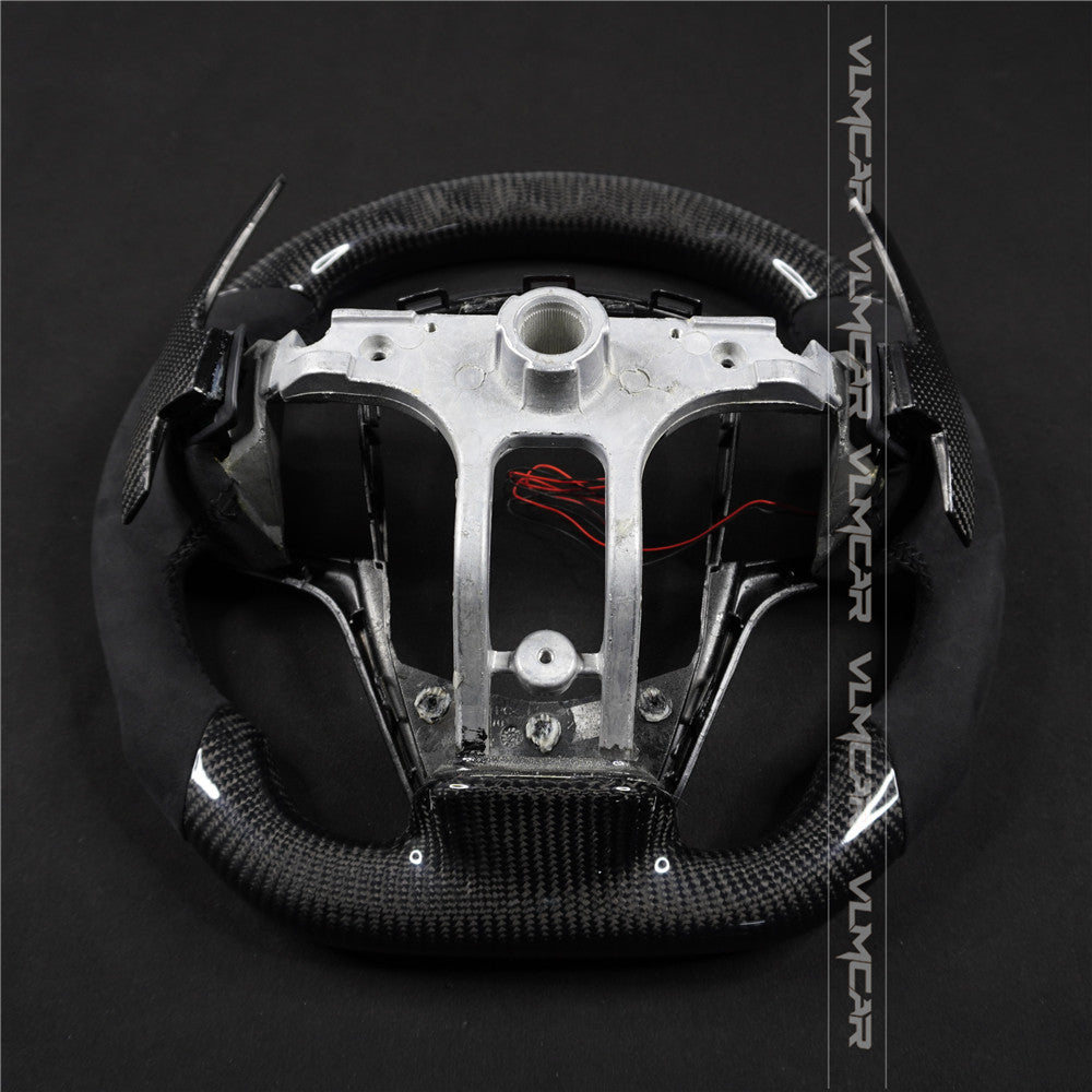 Private custom carbon fiber steering wheel with LED display for Cadillac ATS/CTS-V3/ with shift paddles/airbag cover