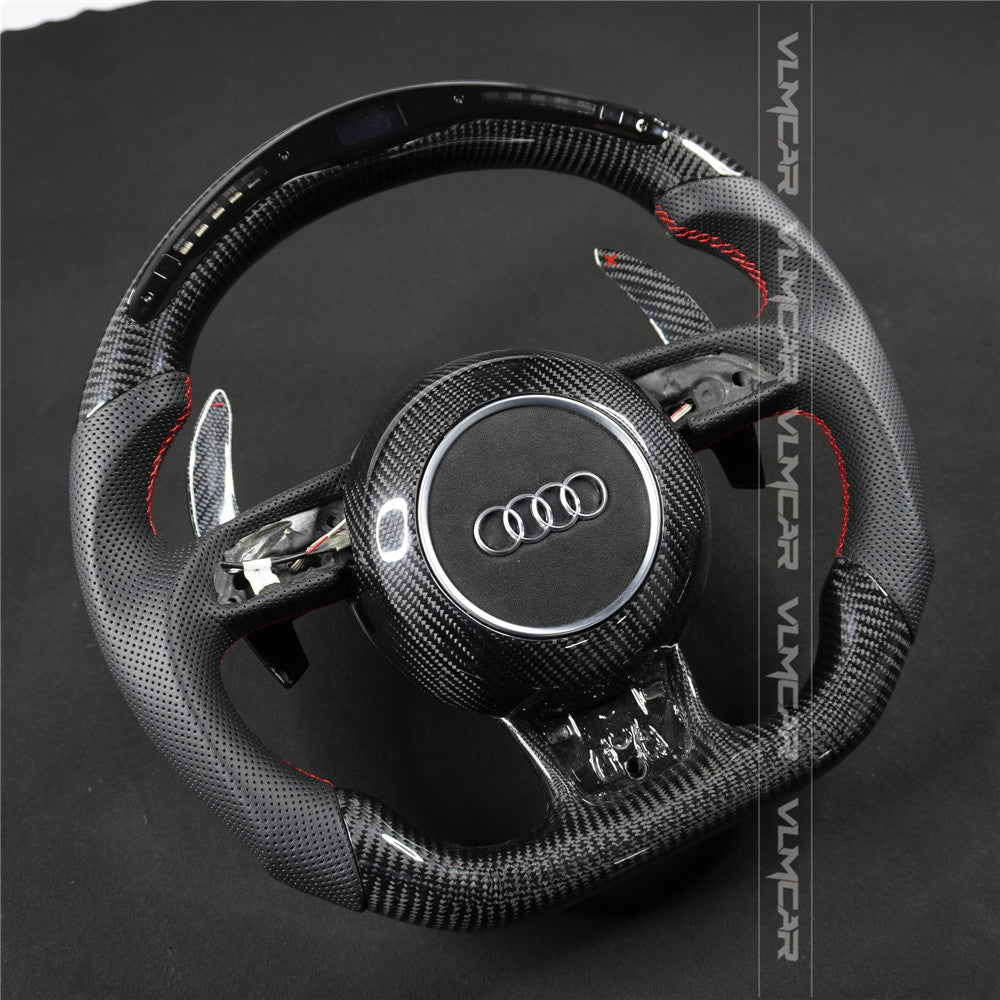 Private custom carbon fiber steering wheel with LED display for audi A –  VLM Auto Parts