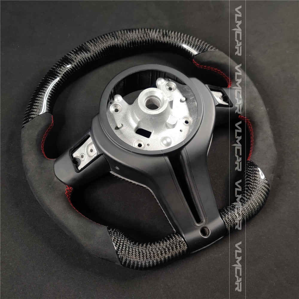 Private custom carbon fiber steering wheel with LED display for bmw M3/M4/M2/F80/F82/F83/F87/with suede